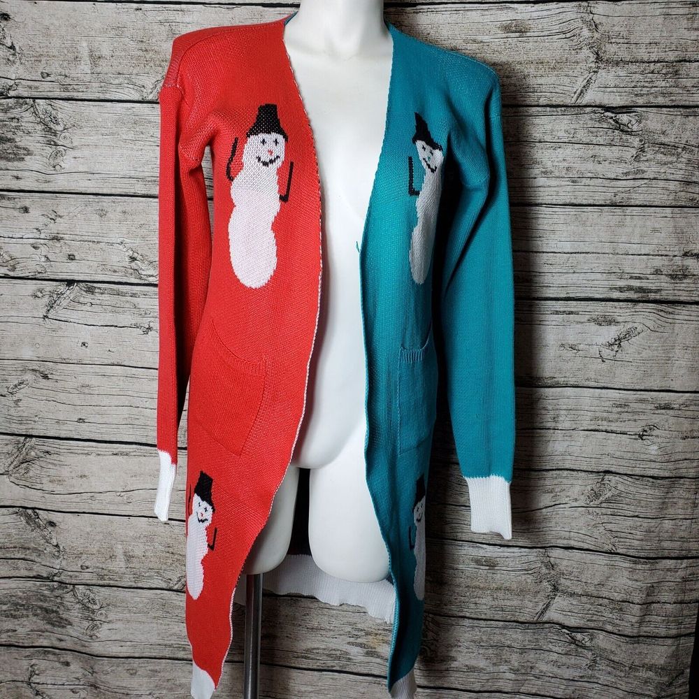 Angashion Christmas Open Front Knitted Cardigan Size XL